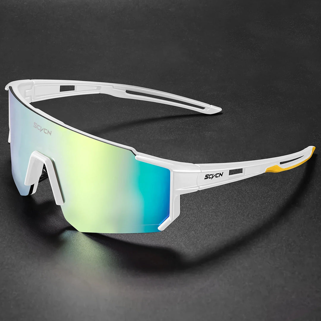 SCVCN S1411 Professional Cycling Sunglasses - UV400 Protection Wide View Eyewear - Lightweight TR-90 Sports Glasses for MTB &amp; Road Biking