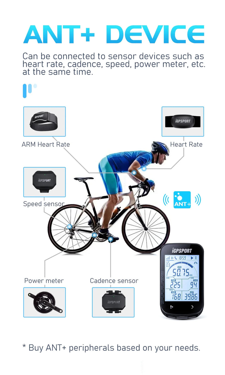 iGPSPORT BSC100S Smart GPS Bike Computer - 40H Battery Life, ANT+ &amp; Bluetooth Sync, Waterproof Cycling Speedometer