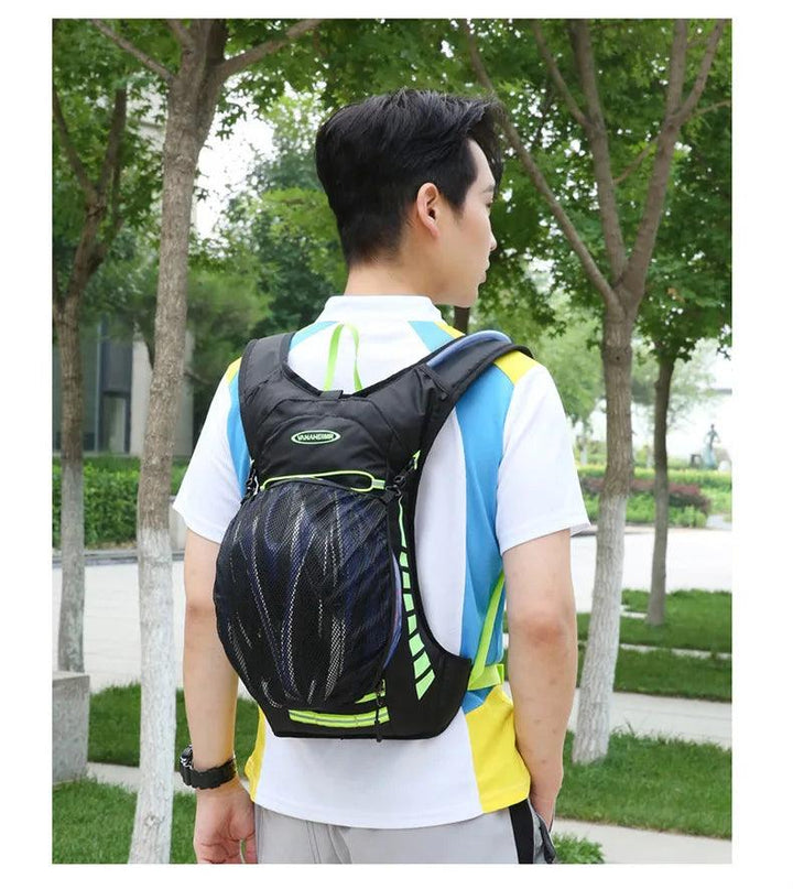 YIYUEQIANLI 12L Outdoor Cycling Backpack - Lightweight Waterproof Nylon Daypack - Reflective Sport Bag for Running, Hiking &amp; Camping