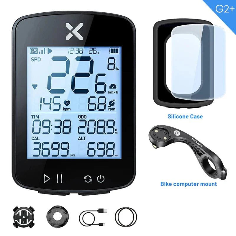 XOSS G+ G2 Smart GPS Bike Computer - 2nd Generation Wireless Cycling Speedometer with ANT+ &amp; Bluetooth for Strava Sync