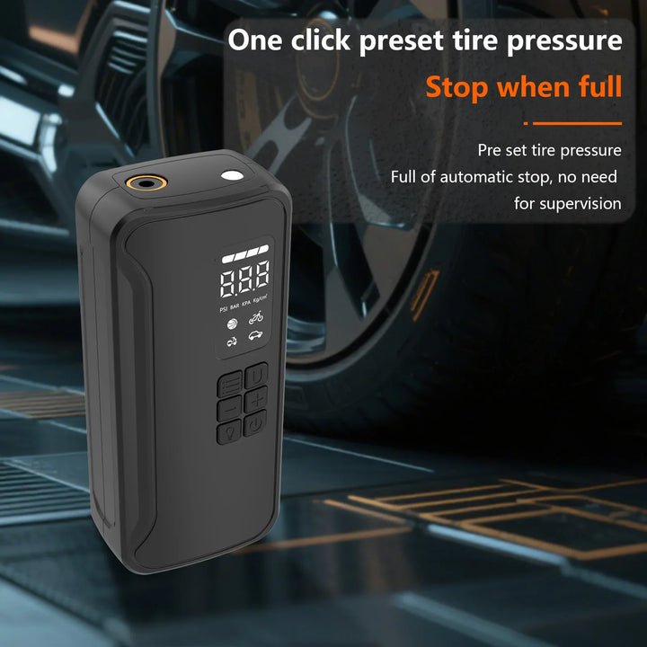 Cordless Car Tire Pump 150PSI - Portable Electric Air Compressor for Bike &amp; Ball