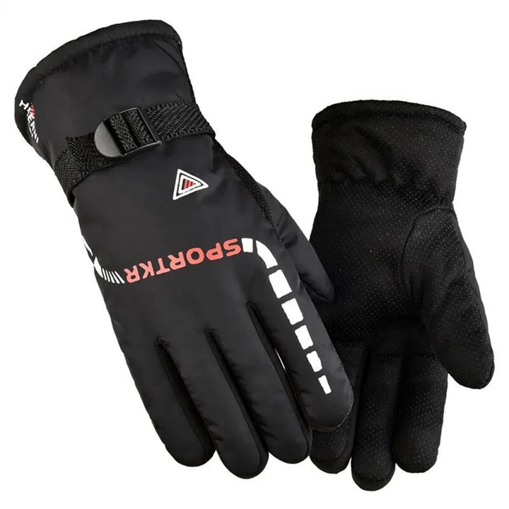 Unisex Winter Thermal Gloves - Thickened Fleece Lining - Waterproof &amp; Windproof Full Finger Mittens for Skiing, Running &amp; Cycling