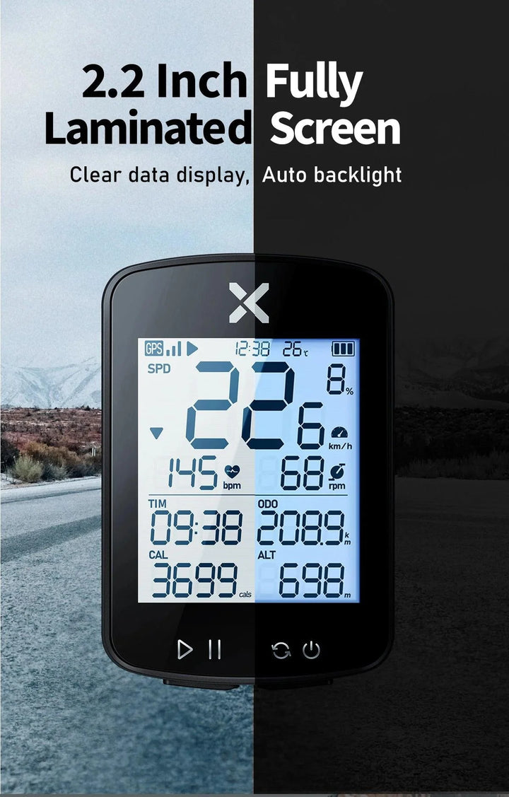 XOSS G+ G2 Smart GPS Bike Computer - 2nd Generation Wireless Cycling Speedometer with ANT+ &amp; Bluetooth for Strava Sync
