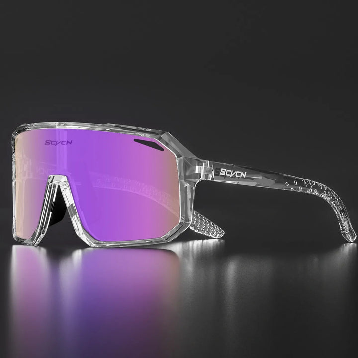 SCVCN S62 Photochromic Cycling Sunglasses - Smart Color Change Lens - UV400 TR-90 Ultralight Eyewear for MTB &amp; Road Bike Racing