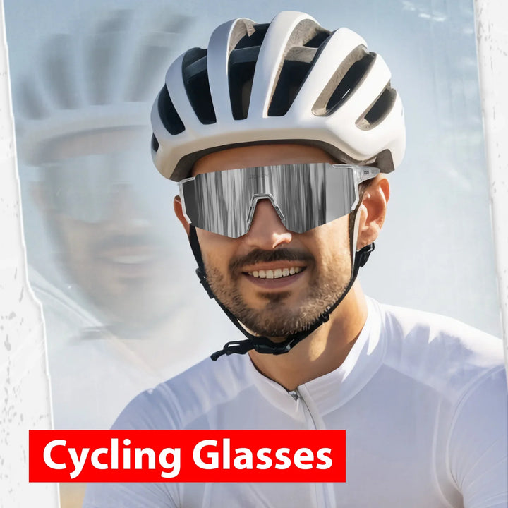 SCVCN S1411 Professional Cycling Sunglasses - UV400 Protection Wide View Eyewear - Lightweight TR-90 Sports Glasses for MTB &amp; Road Biking