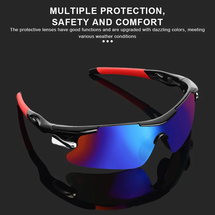 RIDERACE UV400 Cycling Sunglasses - High-Impact Polycarbonate Protection - Lightweight MTB &amp; Road Bike Goggles for Outdoor Sports