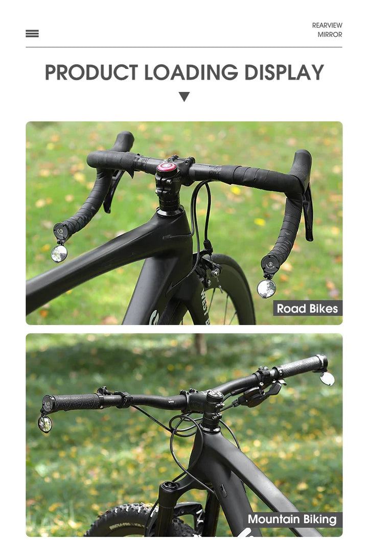 WEST BIKING HD Convex Bike Mirror - 360° Adjustable Universal Wide-Angle Mirror
