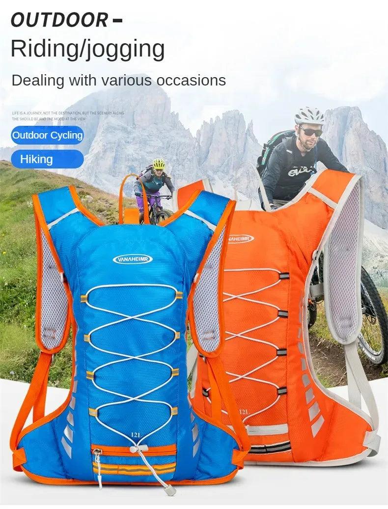 YIYUEQIANLI 12L Outdoor Cycling Backpack - Lightweight Waterproof Nylon Daypack - Reflective Sport Bag for Running, Hiking &amp; Camping