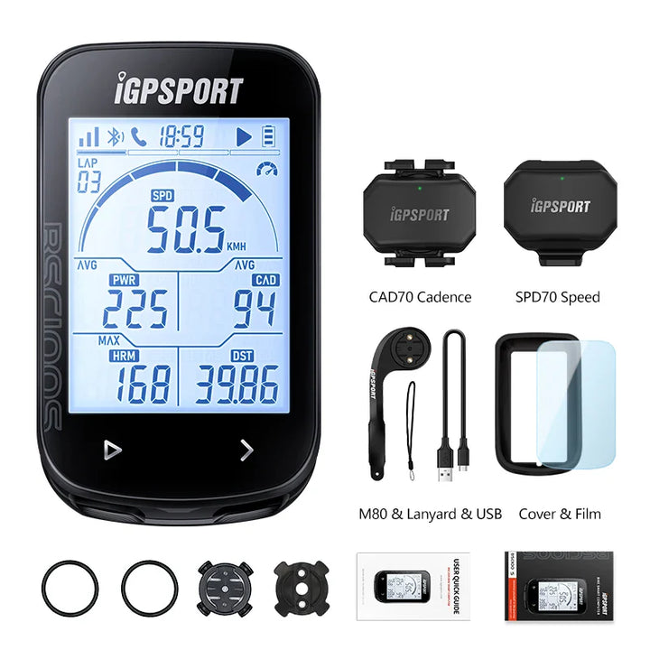 iGPSPORT BSC100S Smart GPS Bike Computer - 40H Battery Life, ANT+ &amp; Bluetooth Sync, Waterproof Cycling Speedometer