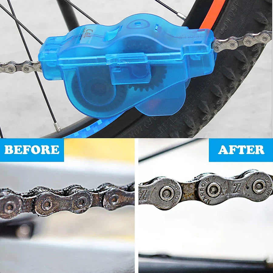 Professional Bicycle Chain Cleaner Kit - 3D Rotary Brush Cleaning Tool Set - MTB &amp; Road Bike Maintenance Gear for Speed &amp; Protection