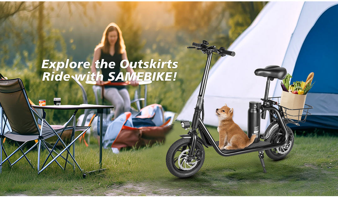 Samebike SM-C01 Foldable Electric Scooter with Seat and Colorful LCD Display