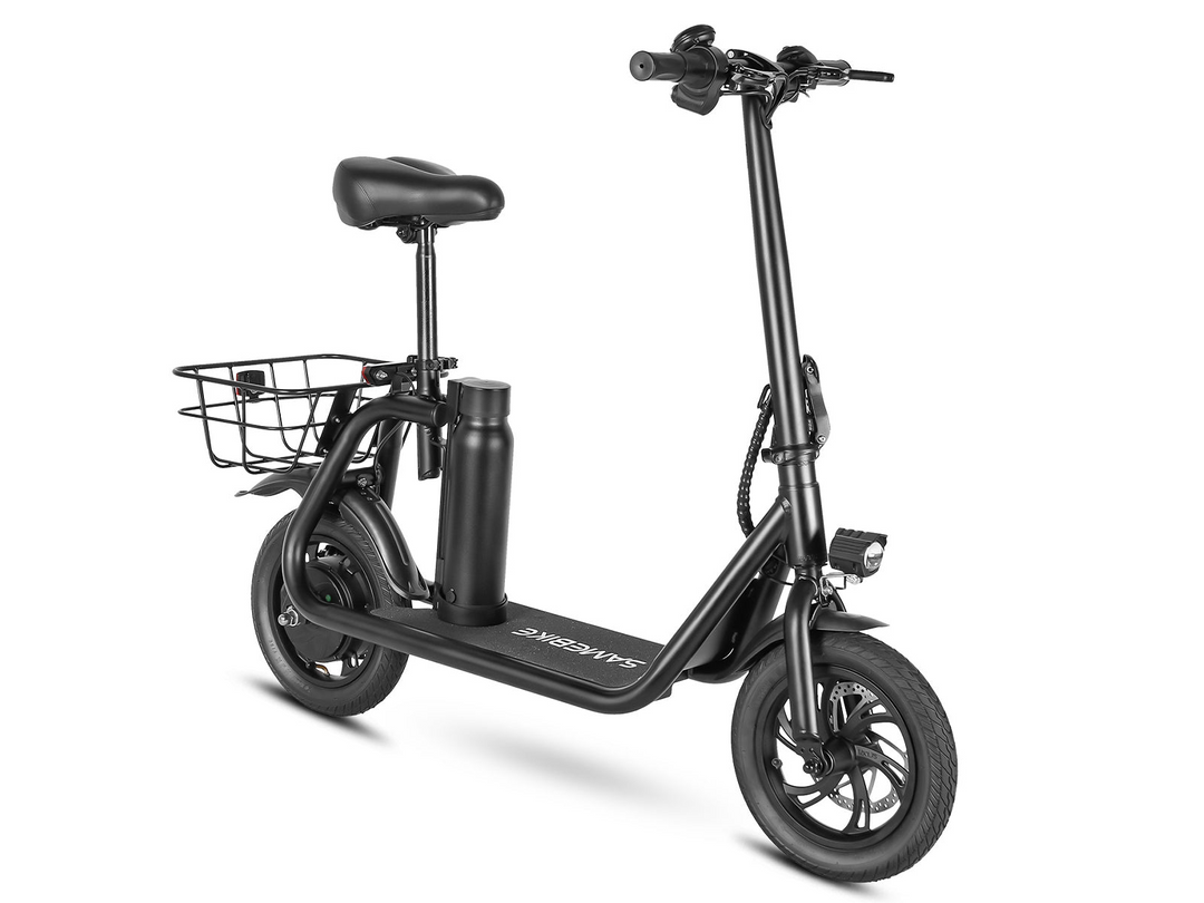 Samebike SM-C01 Foldable Electric Scooter with Seat and Colorful LCD Display