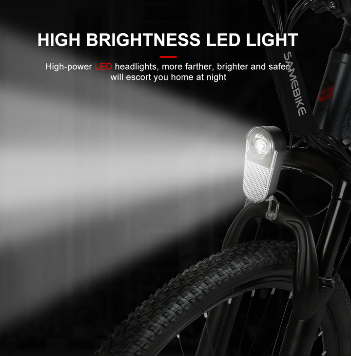 Samebike SY26-II Mountain Electric Bike with 7-Speed Rear Flywheel and Stable Drivetrain