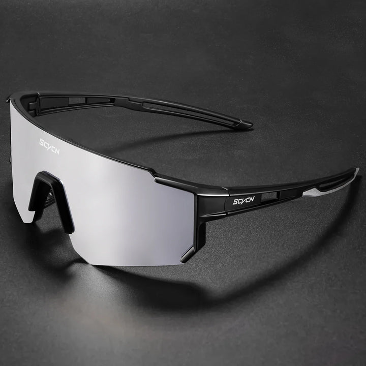 SCVCN S1411 Professional Cycling Sunglasses - UV400 Protection Wide View Eyewear - Lightweight TR-90 Sports Glasses for MTB &amp; Road Biking