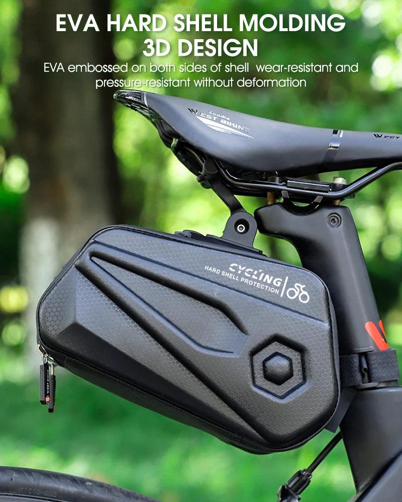 WEST BIKING 100% Waterproof Bicycle Saddle Bag - Seamless Weld Under Seat Storage - Reflective Rainproof MTB &amp; Road Bike Tool Pouch