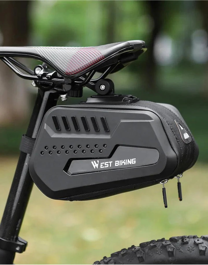 WEST BIKING 100% Waterproof Bicycle Saddle Bag - Seamless Weld Under Seat Storage - Reflective Rainproof MTB &amp; Road Bike Tool Pouch