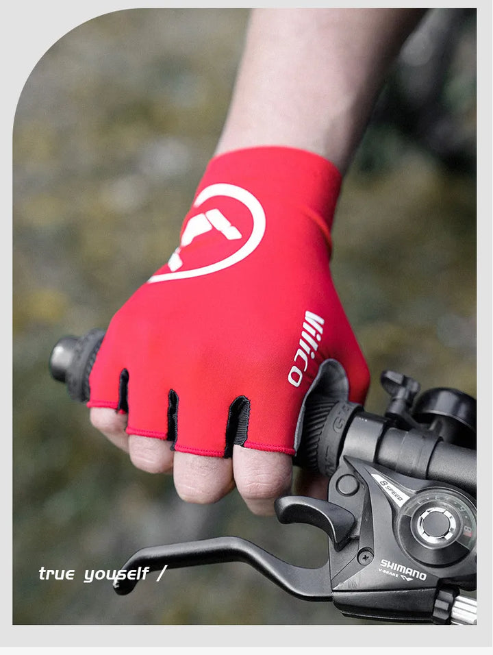 Aero Breaking Wind Cycling Gloves - Anti-Slip Half Finger Racing Mittens for Road Bike Speed