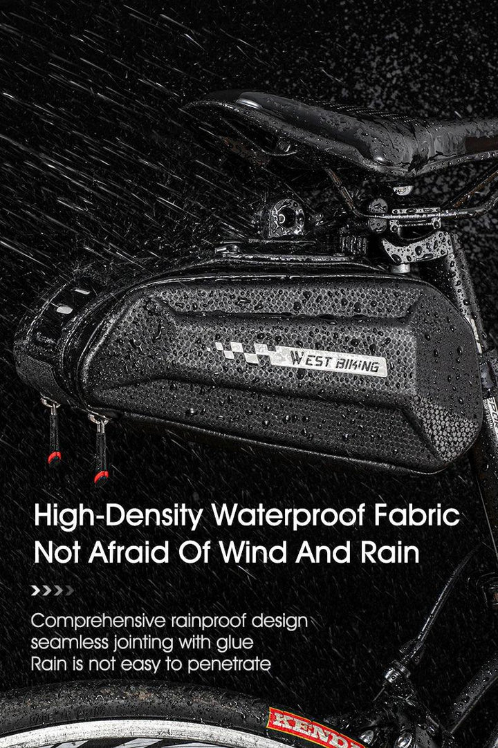 WEST BIKING 100% Waterproof Bicycle Saddle Bag - Seamless Weld Under Seat Storage - Reflective Rainproof MTB &amp; Road Bike Tool Pouch