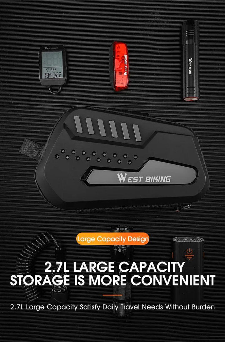WEST BIKING 100% Waterproof Bicycle Saddle Bag - Seamless Weld Under Seat Storage - Reflective Rainproof MTB &amp; Road Bike Tool Pouch