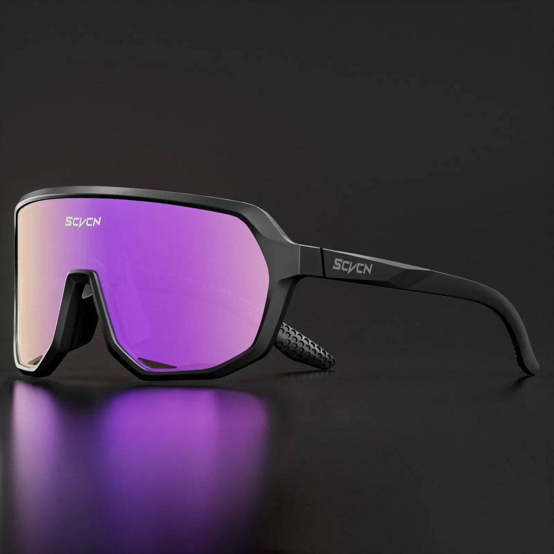 SCVCN S62 Photochromic Cycling Sunglasses - Smart Color Change Lens - UV400 TR-90 Ultralight Eyewear for MTB &amp; Road Bike Racing