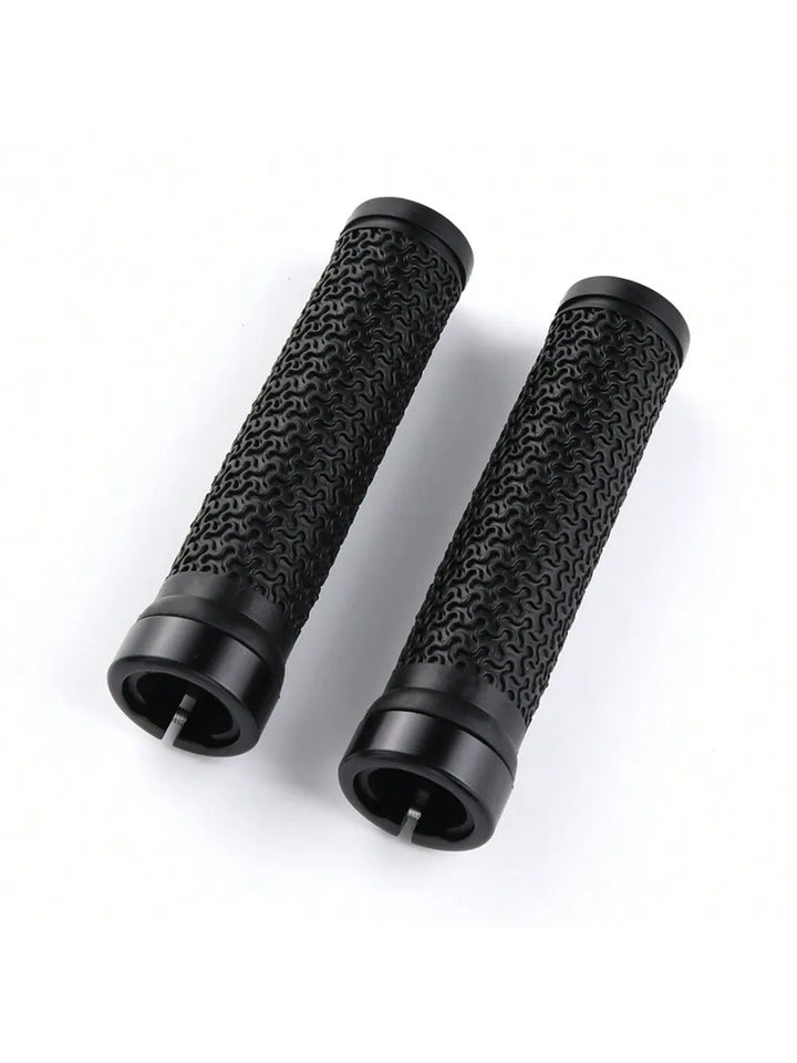 BKPTX MTB Handlebar Grips - Single-Sided Locking Aluminum Alloy Design - Non-Slip Soft Rubber Bike Grips for Mountain &amp; Road Bikes (13.5cm)
