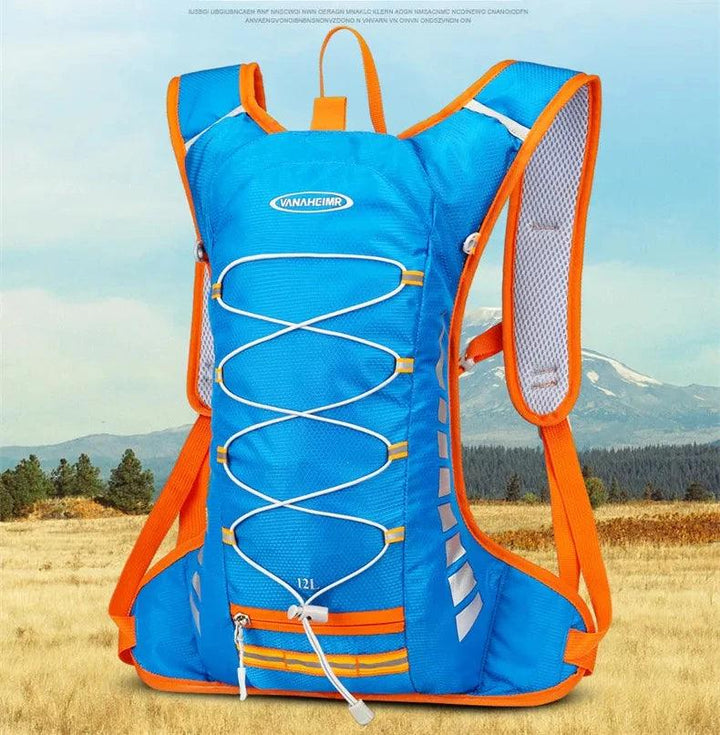 YIYUEQIANLI 12L Outdoor Cycling Backpack - Lightweight Waterproof Nylon Daypack - Reflective Sport Bag for Running, Hiking &amp; Camping