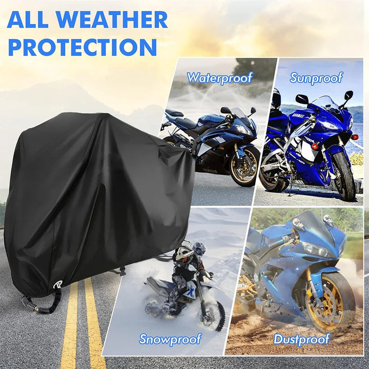 Waterproof Bicycle Cover - All-Weather Rain, Sun, UV &amp; Dust Protection - Windproof Outdoor Bike Storage