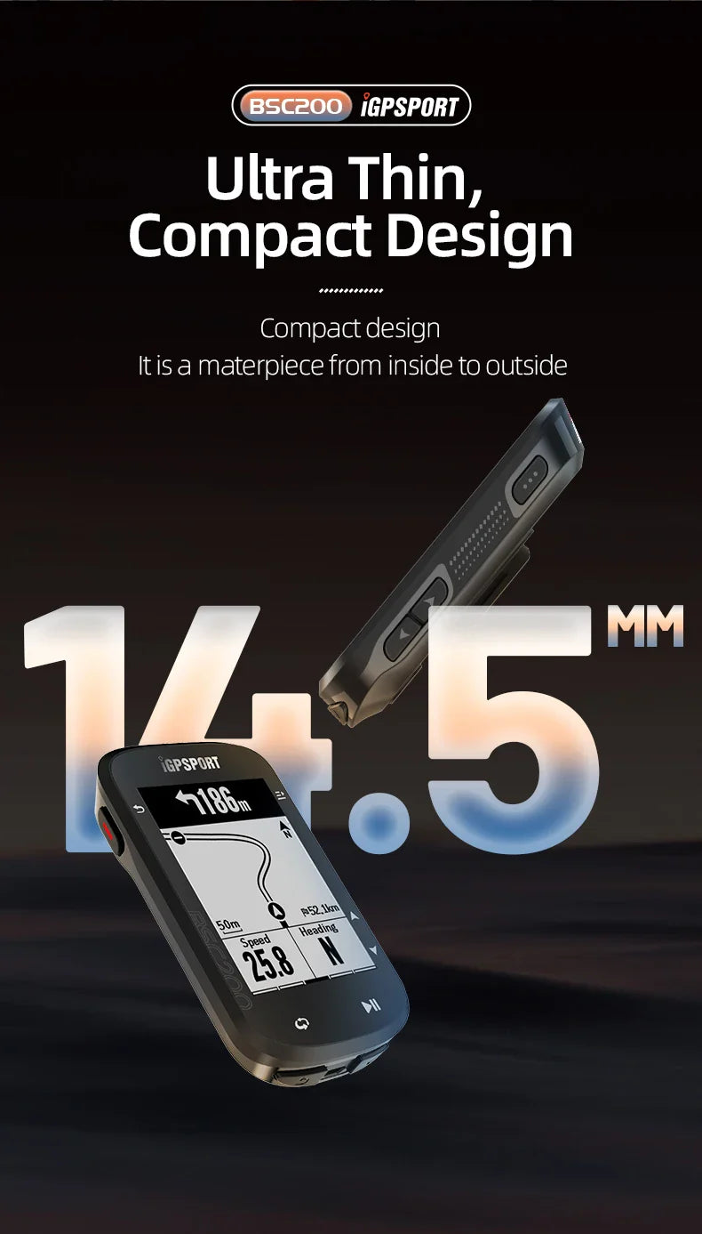 iGPSPORT BSC200 Smart GPS Bike Computer - Route Navigation, 30H Battery, ANT+ &amp; Bluetooth Wireless Speedometer