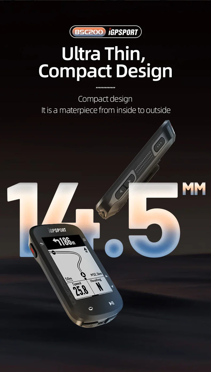 iGPSPORT BSC200 Smart GPS Bike Computer - Route Navigation, 30H Battery, ANT+ &amp; Bluetooth Wireless Speedometer