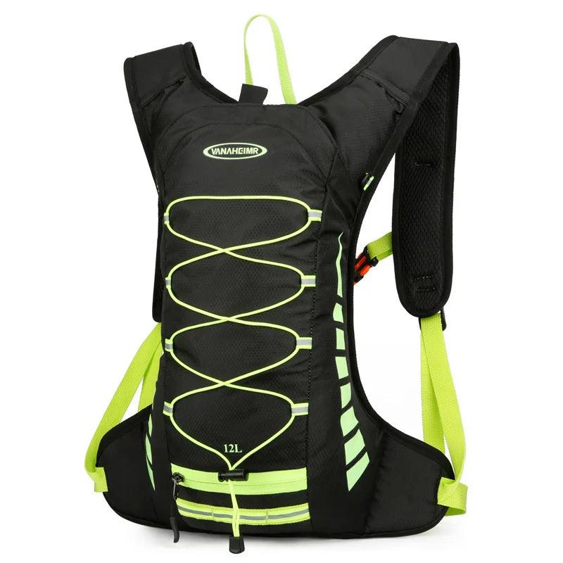 YIYUEQIANLI 12L Outdoor Cycling Backpack - Lightweight Waterproof Nylon Daypack - Reflective Sport Bag for Running, Hiking &amp; Camping