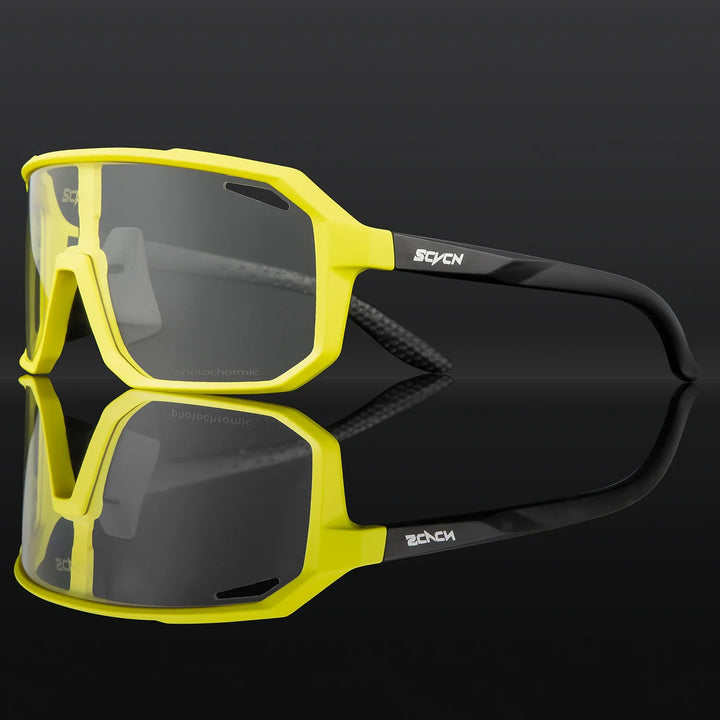 SCVCN Photochromic Cycling Sunglasses - Intelligent Lens Color Change - UV400 Protection TR-90 Frame for Road &amp; MTB Racing