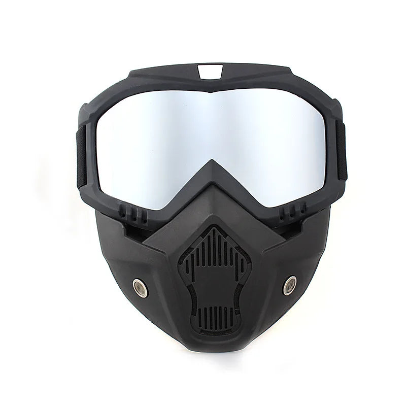 2-in-1 Outdoor Sport Windproof Mask &amp; Goggles - HD Motorcycle Riding Glasses for Snowboarding &amp; Cycling