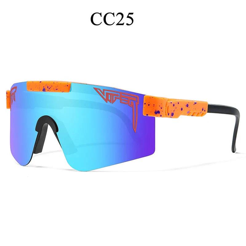 PIT VIPER Outdoor Sport Cycling Sunglasses - UV400 Protection Wide View Eyewear - Tactical Driving &amp; Racing Glasses for Men and Women