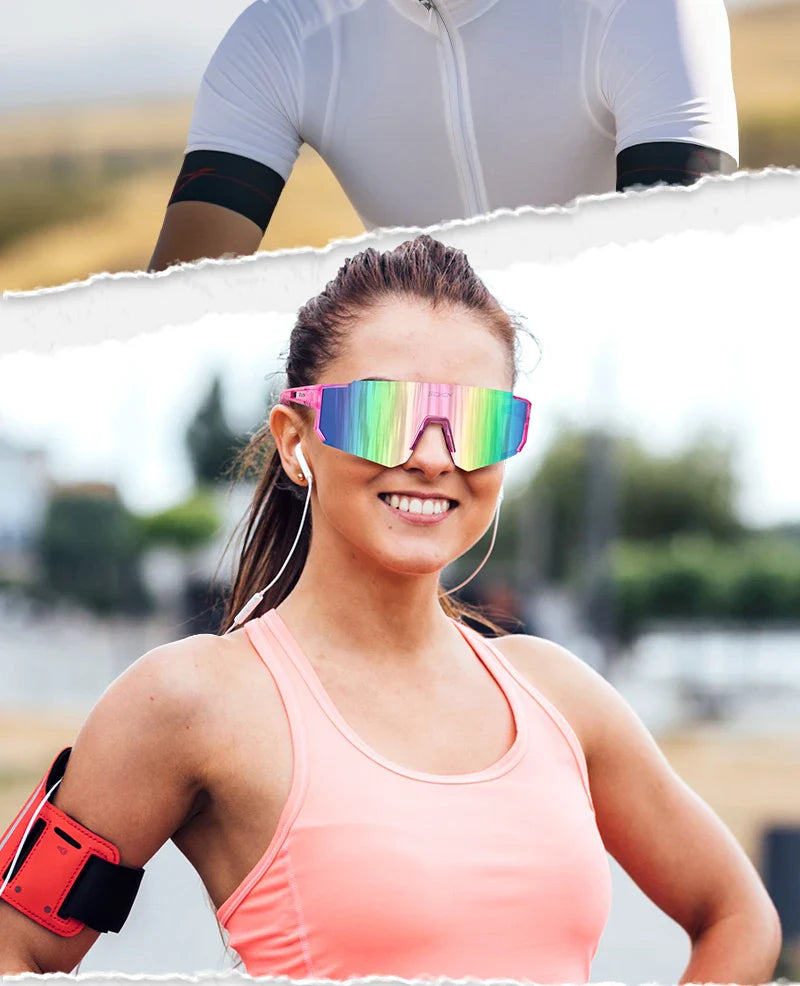 SCVCN S1411 Professional Cycling Sunglasses - UV400 Protection Wide View Eyewear - Lightweight TR-90 Sports Glasses for MTB &amp; Road Biking