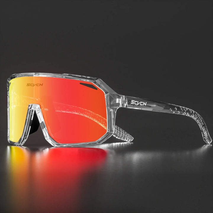 SCVCN Photochromic Cycling Sunglasses - Smart Color-Change Lens - UV400 TR-90 Ultralight Eyewear for MTB, Road Bike &amp; Running