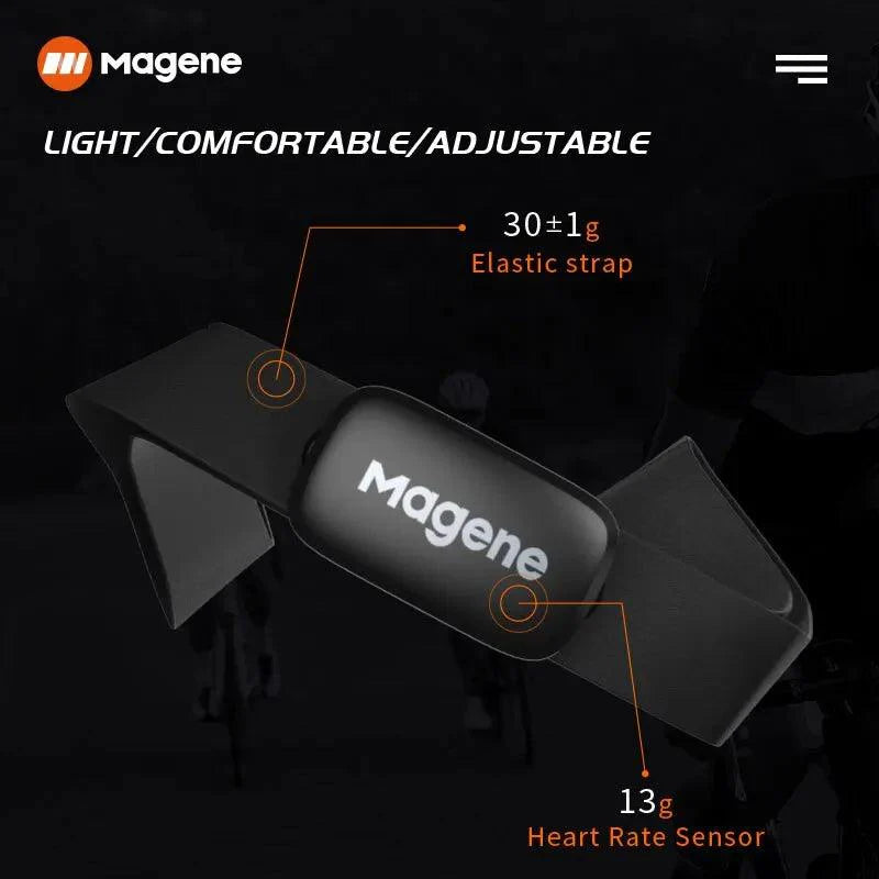 Magene H64 Heart Rate Monitor - Dual Mode ANT+ &amp; Bluetooth Smart Sensor - IP67 Waterproof Chest Strap for Cycling &amp; Running