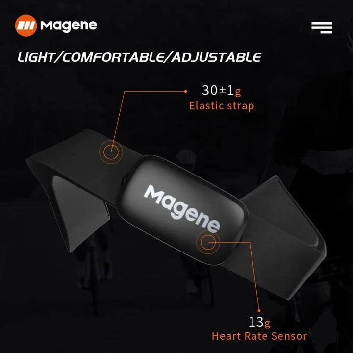 Magene H64 Heart Rate Monitor - Dual Mode ANT+ &amp; Bluetooth Smart Sensor - IP67 Waterproof Chest Strap for Cycling &amp; Running