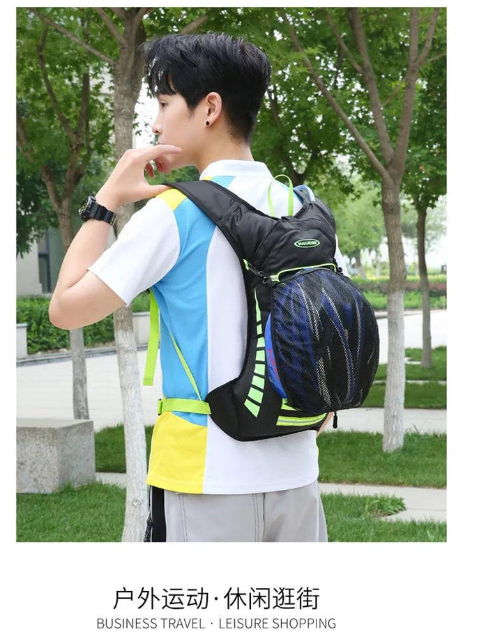 YIYUEQIANLI 12L Outdoor Cycling Backpack - Lightweight Waterproof Nylon Daypack - Reflective Sport Bag for Running, Hiking &amp; Camping