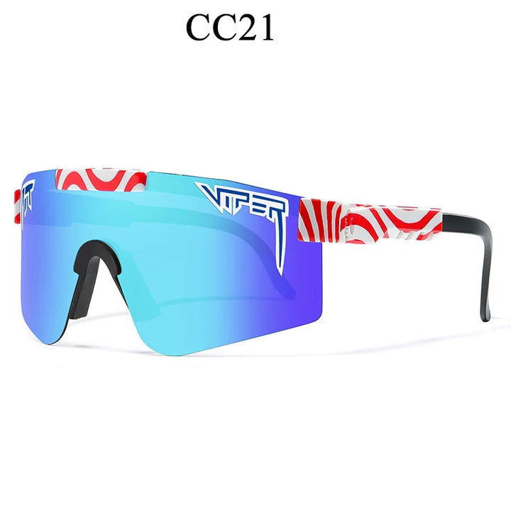 PIT VIPER Outdoor Sport Cycling Sunglasses - UV400 Protection Wide View Eyewear - Tactical Driving &amp; Racing Glasses for Men and Women