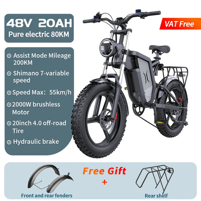 Powerful EKX X20 2000W Electric Mountain Bike for Adults with 48V 35AH Battery and 20 Inch Wheels9