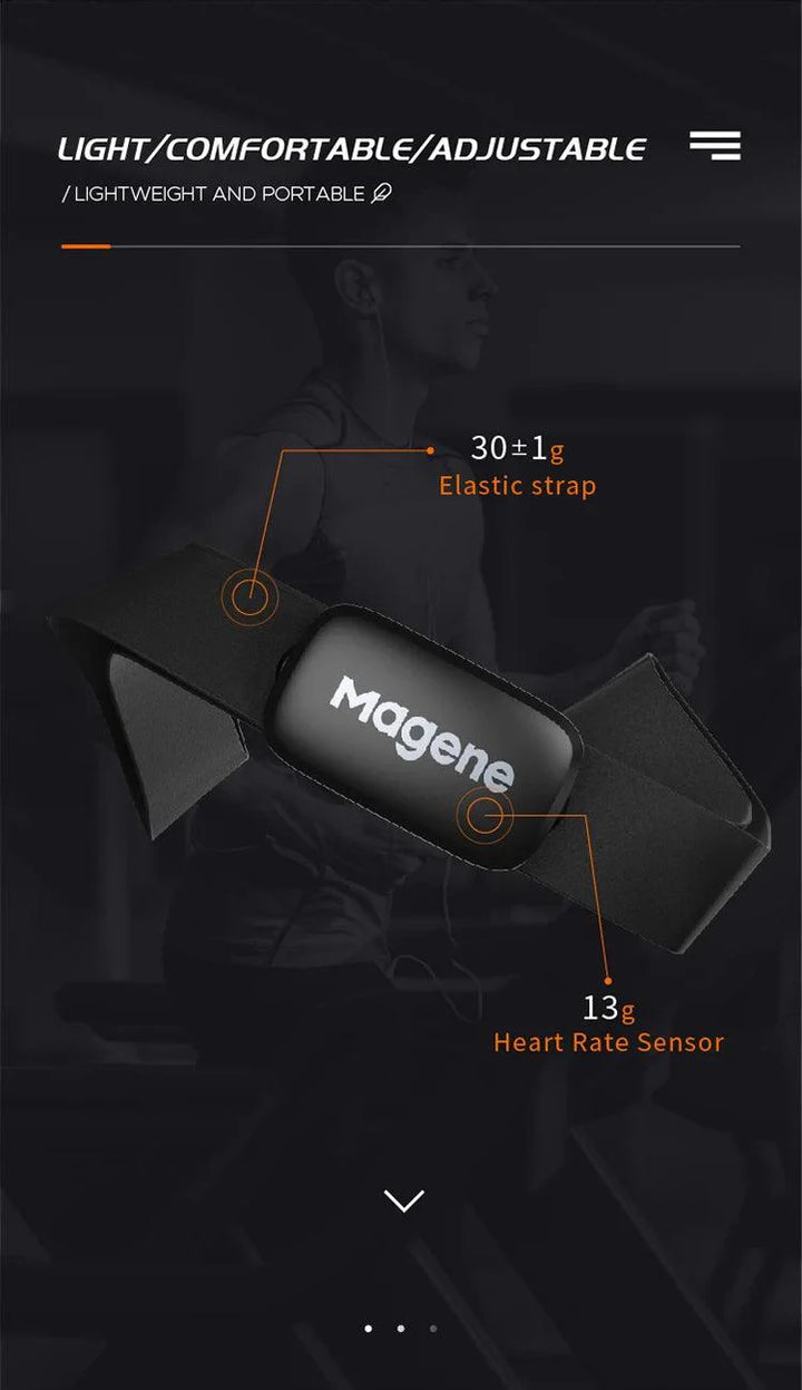Magene H64 Heart Rate Monitor - Dual Mode ANT+ &amp; Bluetooth Smart Sensor - IP67 Waterproof Chest Strap for Cycling &amp; Running