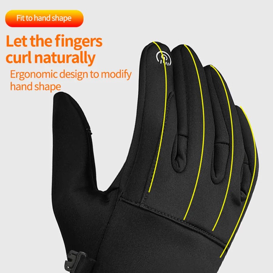 Winter Thermal Motorcycle Gloves - Waterproof &amp; Windproof Full Finger Mittens - Insulated Electric Bike Riding Gloves for Men (ST25-113)
