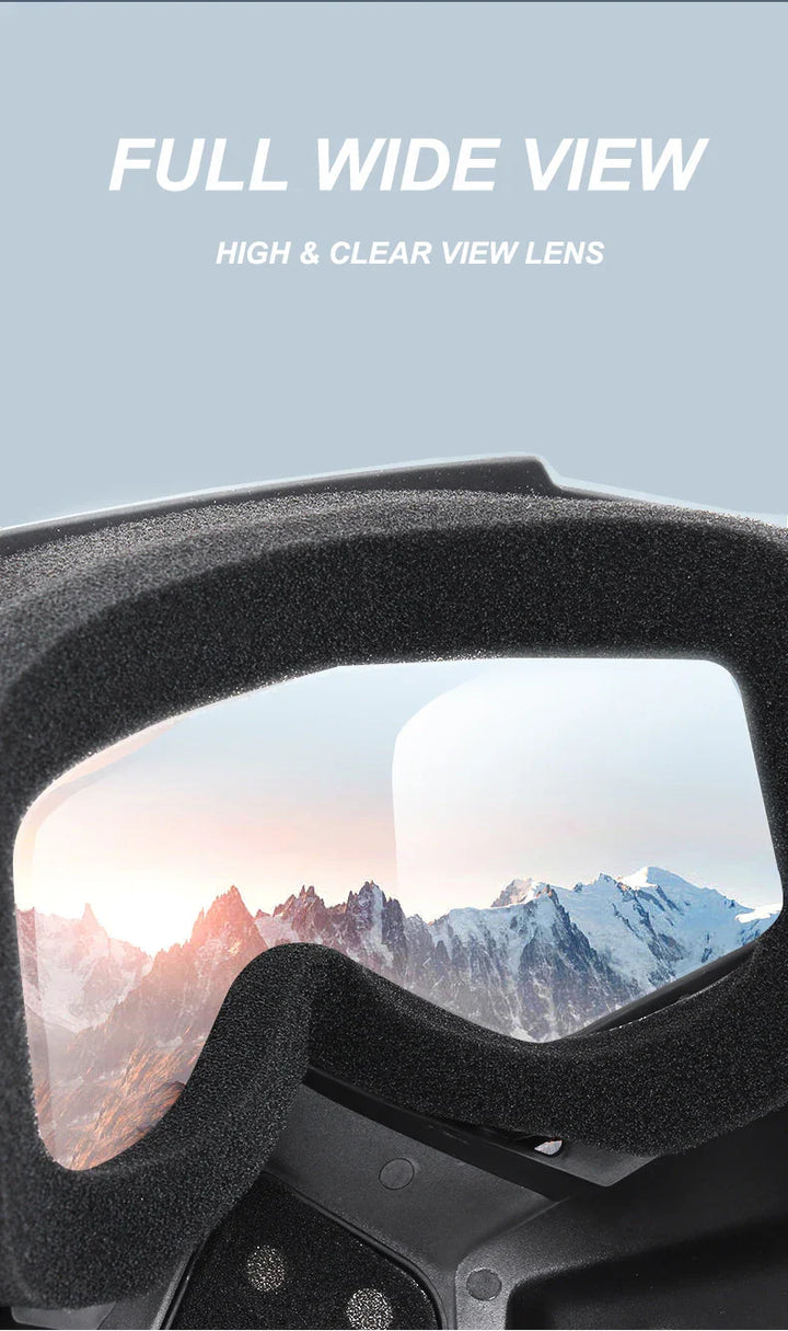2-in-1 Outdoor Sport Windproof Mask &amp; Goggles - HD Motorcycle Riding Glasses for Snowboarding &amp; Cycling