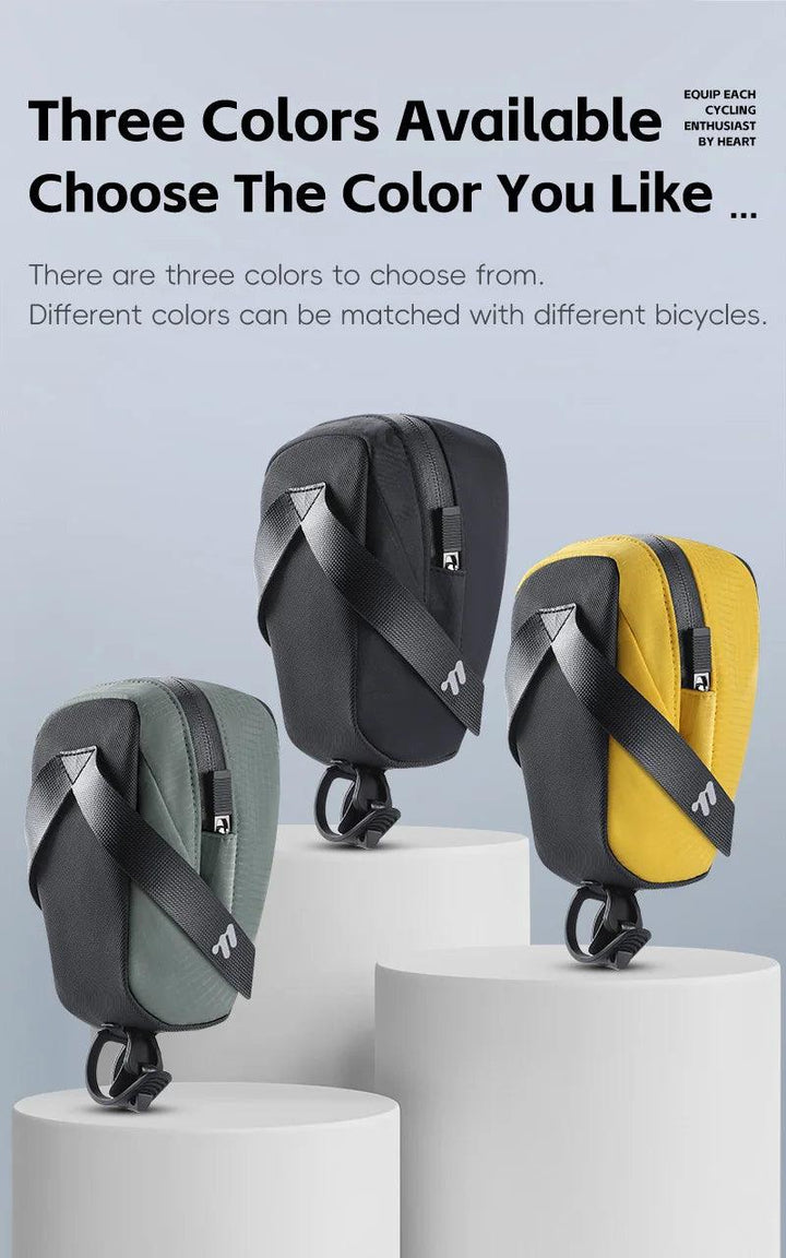 West Biking Ultralight Bike Saddle Bag - 58g Compact Seat Tail Pouch - Rainproof Bicycle Tool Organizer with Tail Light Loop