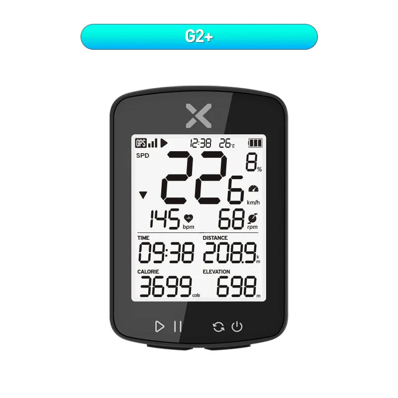 XOSS G2 Plus Wireless GPS Bike Computer, ANT+ Bluetooth Speedometer with Strava Sync