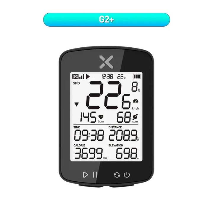 XOSS G2 Plus Wireless GPS Bike Computer, ANT+ Bluetooth Speedometer with Strava Sync