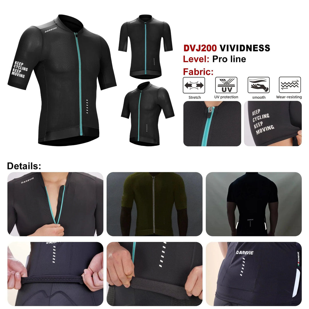 DAREVIE 2026 New Pro Cycling Jersey - Vividness Series Cooling Nylon Fabric - SPF50+ Anti-UV Slim Fit Bicycle Wear for Men &amp; Women
