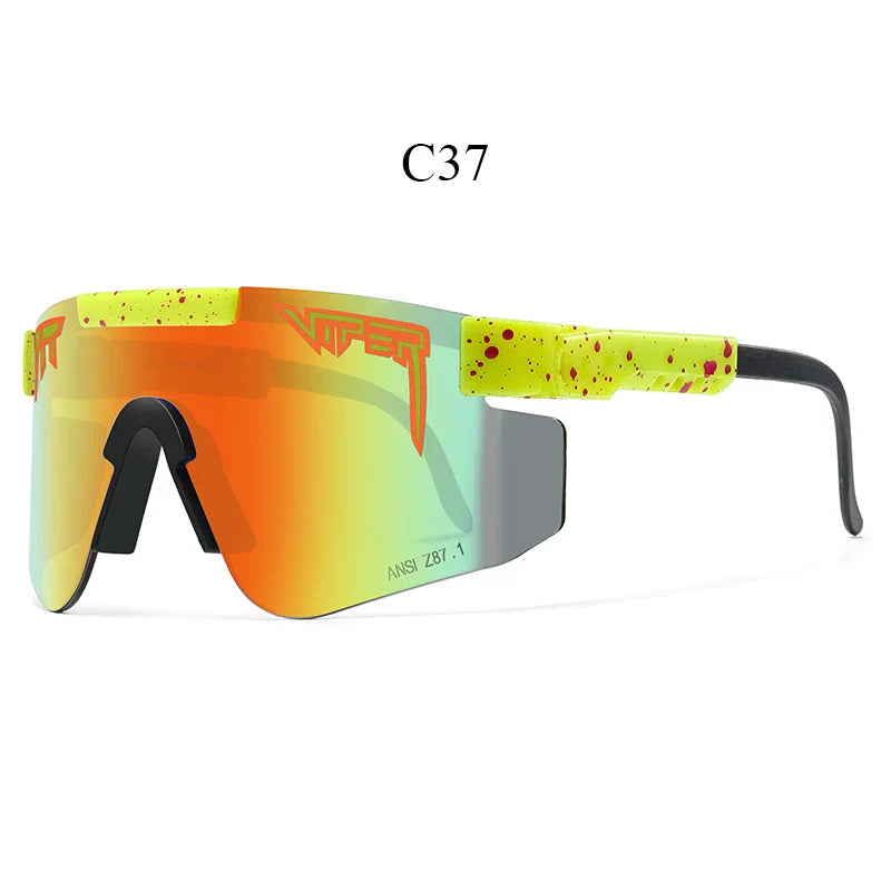 PIT VIPER Professional Cycling Sunglasses - UV400 Protection Shield - Impact Resistant PC Eyewear for Baseball, MTB &amp; Outdoor Sports