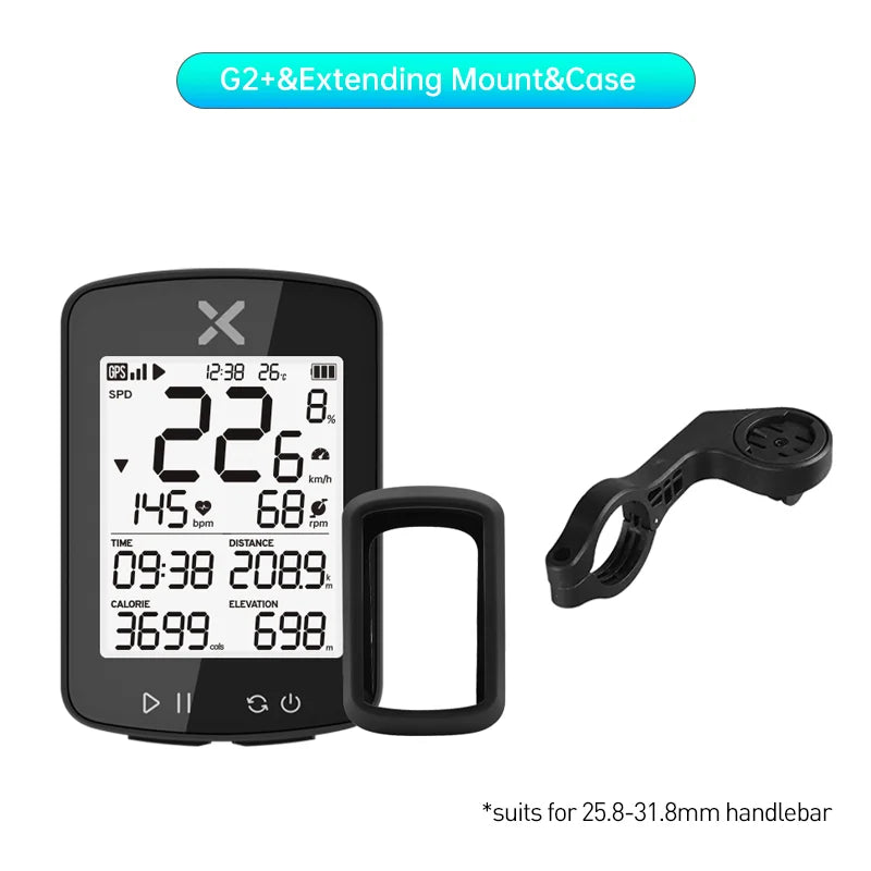 XOSS G2 Plus Wireless GPS Bike Computer, ANT+ Bluetooth Speedometer with Strava Sync