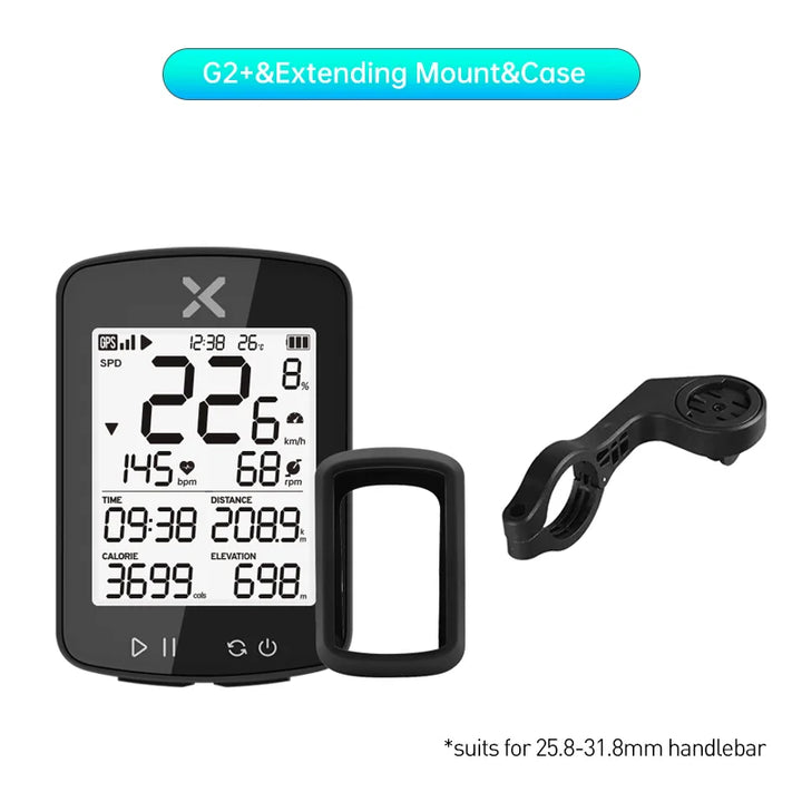 XOSS G2 Plus Wireless GPS Bike Computer, ANT+ Bluetooth Speedometer with Strava Sync